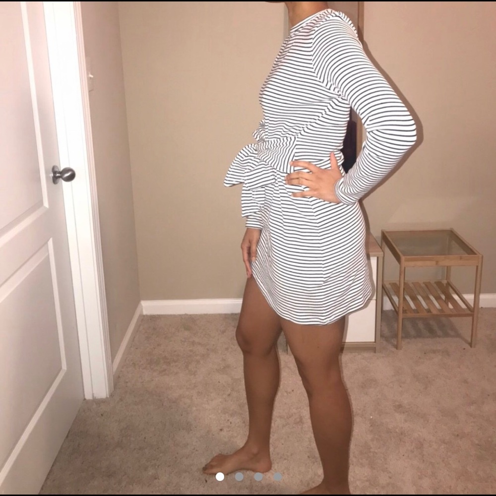 White & Black Striped ASOS dress